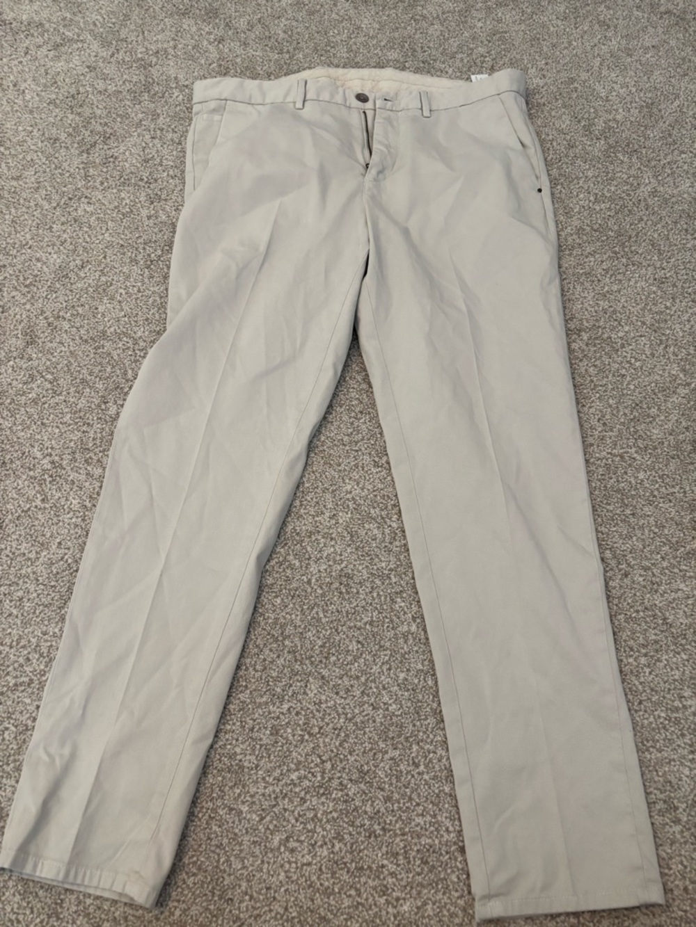 Massimo Dutti Light Gray Straight Chinos